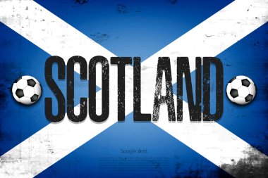 İskoçya bayrağı. Klasik arka plan. Grunge dokusu. Bayrak tasarım modeli. Vektör illüstrasyonu