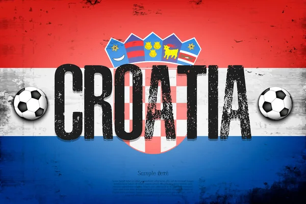 Bandiera Nazionale Della Croazia Sfondo Vintage Texture Grunge Modello Design — Vettoriale Stock
