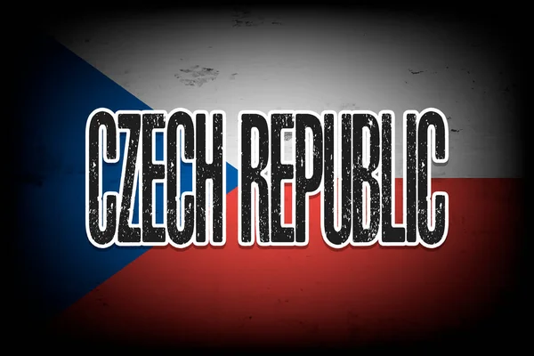 Bandera Nacional República Checa Fondo Vintage Textura Grunge Patrón Diseño — Archivo Imágenes Vectoriales