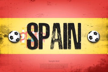 İspanya bayrağı. Klasik arka plan. Grunge dokusu. Bayrak tasarım modeli. Vektör illüstrasyonu