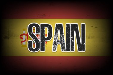 İspanya bayrağı. Klasik arka plan. Grunge dokusu. Bayrak tasarım modeli. Vektör illüstrasyonu