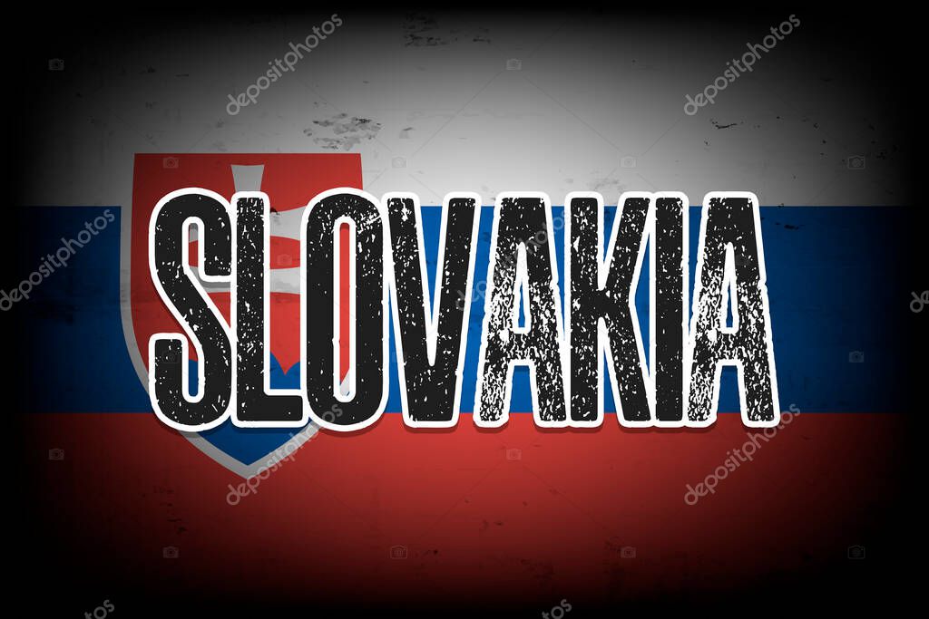 National flag of Slovakia. Vintage background. Grunge texture. Banner design pattern. Vector illustration