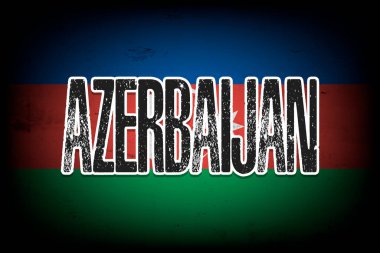 Azerbaycan bayrağı. Klasik arka plan. Grunge dokusu. Bayrak tasarım modeli. Vektör illüstrasyonu