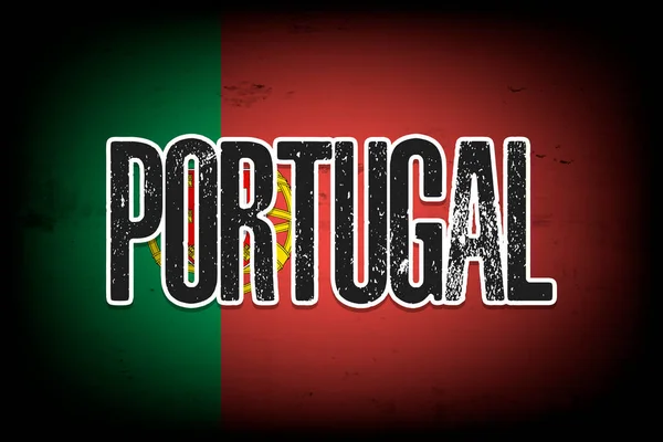 Національний Прапор Португалії Вінтажний Фон Структура Гранджу Конструкція Прапора Приклад — стоковий вектор
