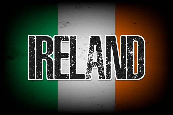 爱尔兰的国旗 复古背景 卷曲质感 横幅设计模式 矢量说明 — 图库矢量图片