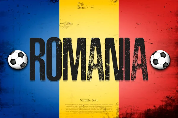 Bandeira Nacional Roménia Fundo Vintage Textura Grunge Padrão Design Banner — Vetor de Stock