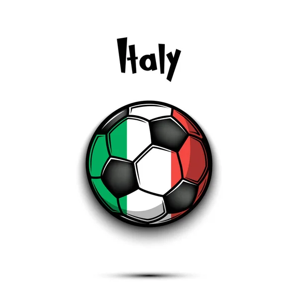 Pallone Calcio Con Bandiera Nazionale Italiana Colori Bandiera Italia Sotto — Vettoriale Stock