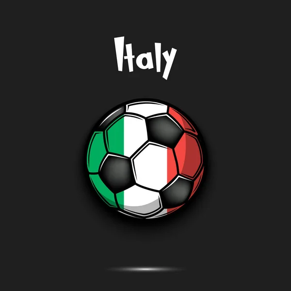 Pallone Calcio Con Bandiera Nazionale Italiana Colori Bandiera Italia Sotto — Vettoriale Stock