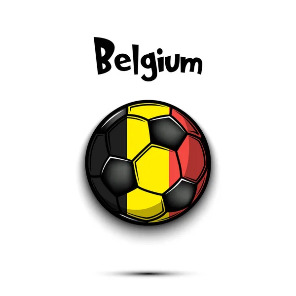 Pallone Calcio Con Bandiera Nazionale Belga Colori Bandiera Del Belgio — Vettoriale Stock