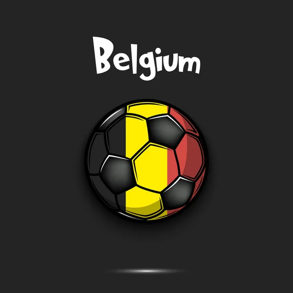 Fotboll Med Belgiska Flaggfärger Belgiens Flagga Form Fotbollsboll Gjord Isolerad — Stock vektor