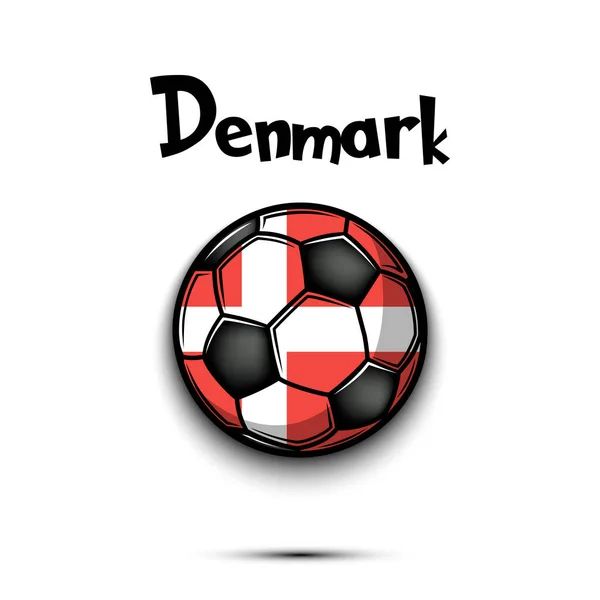 Pallone Calcio Con Colori Bandiera Nazionale Danese Bandiera Della Danimarca — Vettoriale Stock