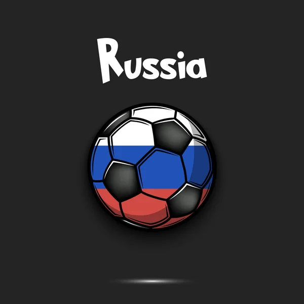 带有俄罗斯国旗颜色的足球文摘 俄罗斯国旗 以足球的形式在孤立的背景下制造 足球锦标赛的横幅矢量说明 — 图库矢量图片