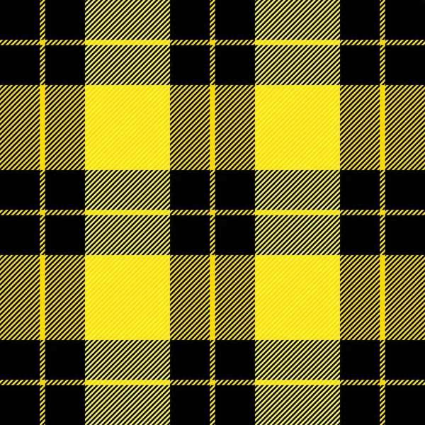 Tartán Cuadros Patrón Escocés Jaula Amarilla Negra Jaula Escocesa Tradicional — Archivo Imágenes Vectoriales