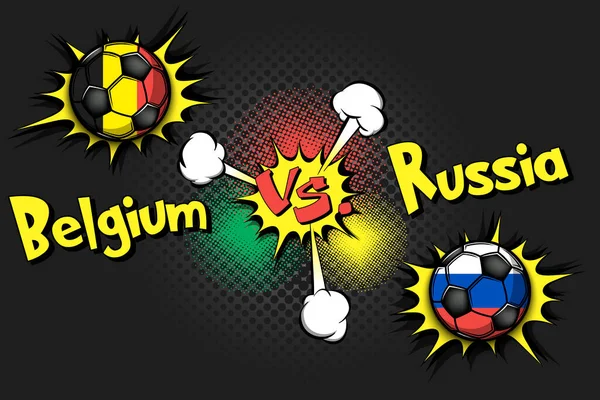 Partita Calcio Belgio Russia Partita Del Torneo Calcio 2020 Rimandato — Vettoriale Stock