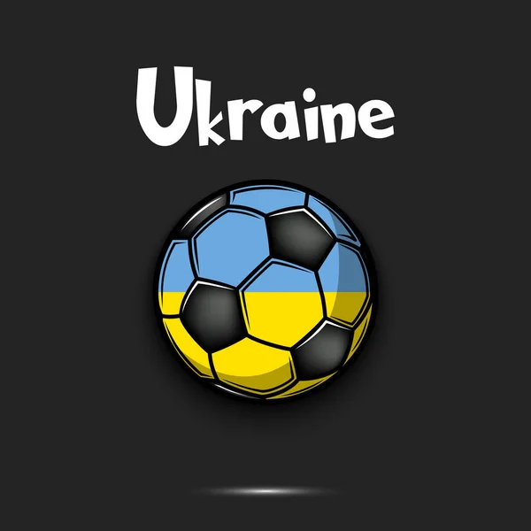 Ukrayna Ulusal Bayrağı Renginde Futbol Topu Zole Bir Arka Planda — Stok Vektör