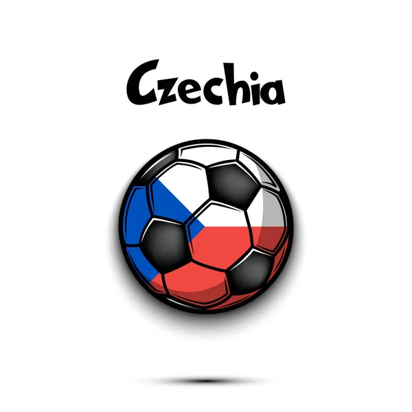 Pallone Calcio Con Colori Bandiera Nazionale Cecoslovacca Bandiera Della Repubblica — Vettoriale Stock