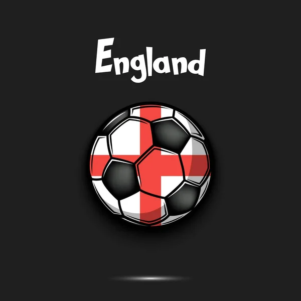 Soccer Ball English National Flag Colors Flag England Form Soccer — Stock Vector