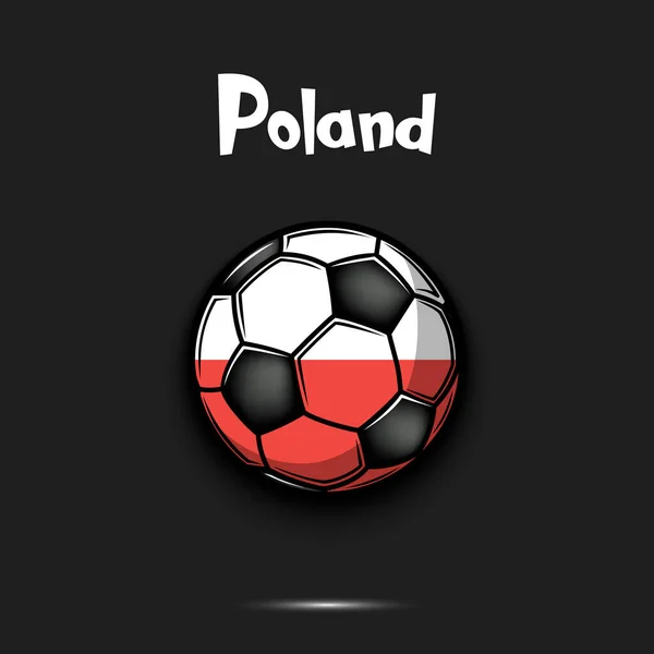 Ballon Football Aux Couleurs Drapeau National Polonais Drapeau Pologne Sous — Image vectorielle