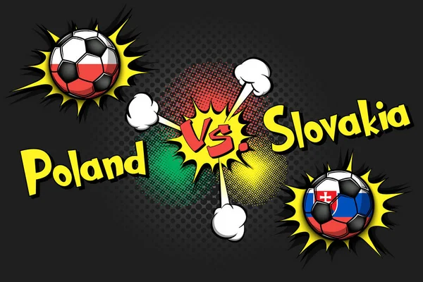 Ποδόσφαιρο Παιχνίδι Πολωνία Σλοβακία Τουρνουά Ποδοσφαίρου 2020 Αναβλήθηκε Για 2021 — Διανυσματικό Αρχείο