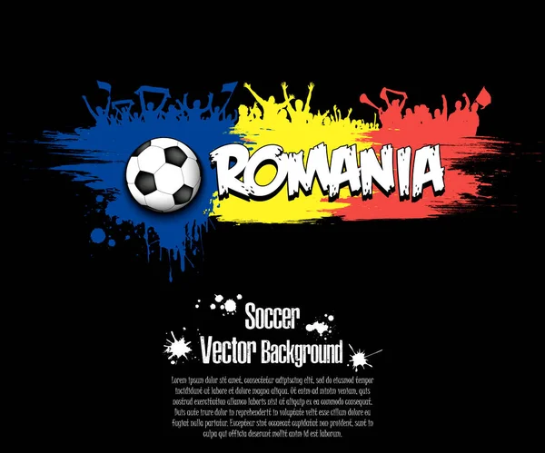 루마니아의 국기와 팬들이 배경에 페인트칠을 테마에 디자인 일러스트 — 스톡 벡터