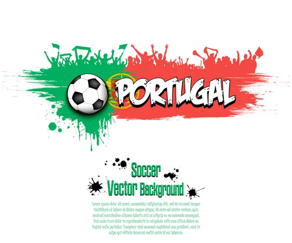 Bandeira Portugal Com Fãs Futebol Manchas Pintar Fundo Isolado Padrão —  Vetores de Stock