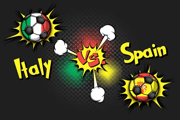 Juego Fútbol Italia España Partido Torneo Fútbol 2020 Aplazado 2021 — Archivo Imágenes Vectoriales