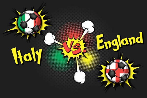 Футбольна Гра Італія Проти Англії Матч Чемпіонату 2020 Року Попередня — стоковий вектор