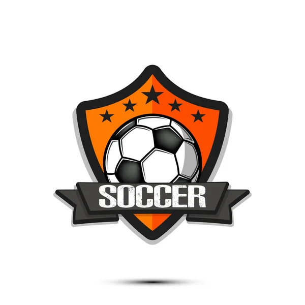 Futbol Logosu Tasarım Şablonu Futbol Amblemi Deseni Zole Edilmiş Arka — Stok Vektör