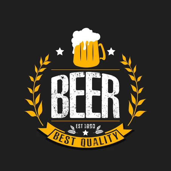 Logo Cerveza Patrón Para Emblema Diseño Icono Etiqueta Bandera Impresión — Vector de stock