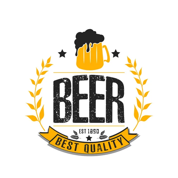 Logo Cerveza Patrón Para Emblema Diseño Icono Etiqueta Bandera Impresión — Vector de stock