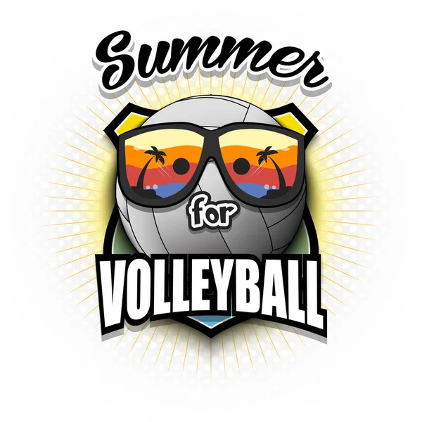 Sommervolleyball Logo Sommer Für Den Volleyball Muster Für Design Poster — Stockvektor