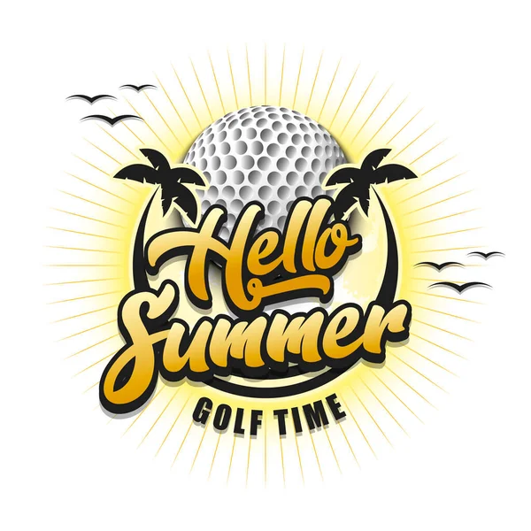 Sommergolf Logo Hallo Sommer Golfzeit Muster Für Design Poster Logo — Stockvektor