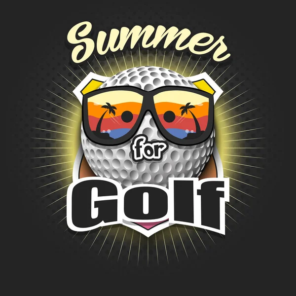 Letnie Logo Golfa Lato Golfa Wzór Plakatu Logo Godło Etykieta — Wektor stockowy