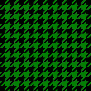 Kaz ayağı. Siyah ve yeşil kafesteki kaz ayağı deseni. Glen ekose. Houndstooth tartan tüvit. Köpek dişi. İskoç kontrollü arka planı. Kusursuz kumaş dokusu. Vektör illüstrasyonu