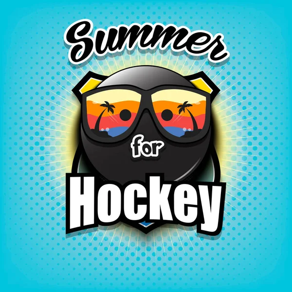 Logo Dell Hockey Estivo Estate Hockey Modello Poster Design Logo — Vettoriale Stock