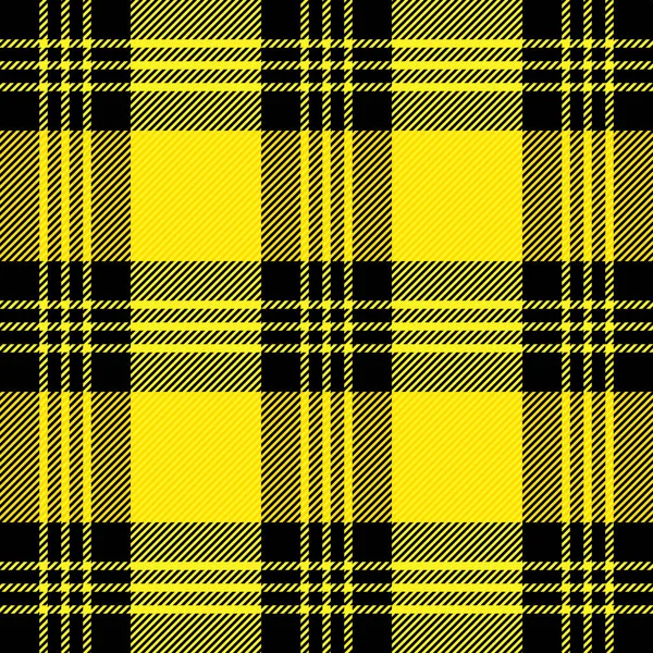 Tartan Plaid Scottish Pattern Yellow Black Cage Scottish Cage Traditional — Stock Vector