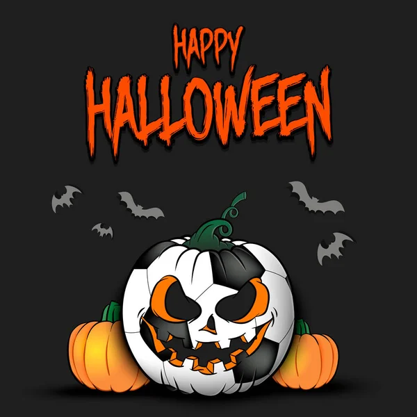 Joyeux Halloween Modèle Conception Football Ballon Football Sous Forme Une — Image vectorielle