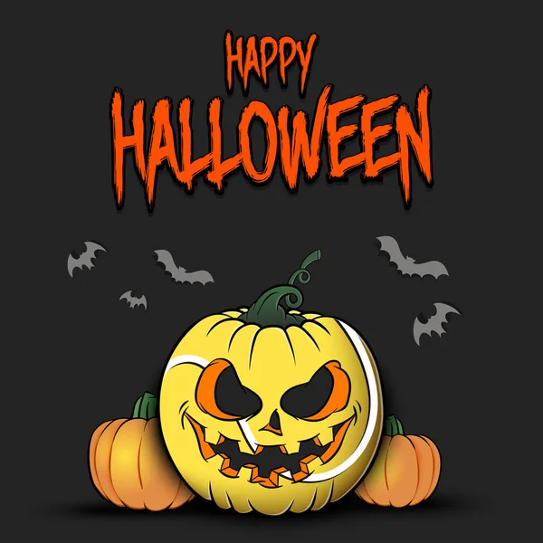 Joyeux Halloween Modèle Conception Tennis Balle Tennis Forme Citrouille Avec — Image vectorielle