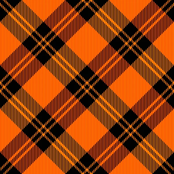 Диагональный Тартан Хэллоуин Шотландский Рисунок Оранжевой Черной Клетках Шотландская Клетка — стоковый вектор