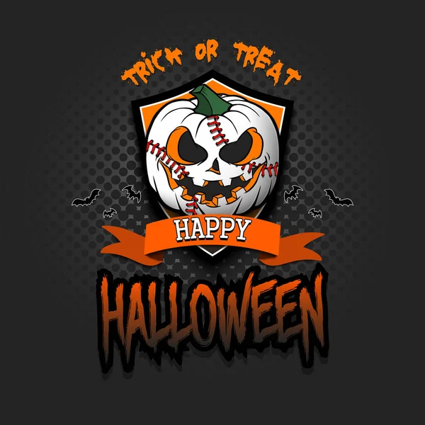 Fijne Halloween Sjabloon Honkbal Ontwerp Logo Honkbal Vorm Van Een — Stockvector