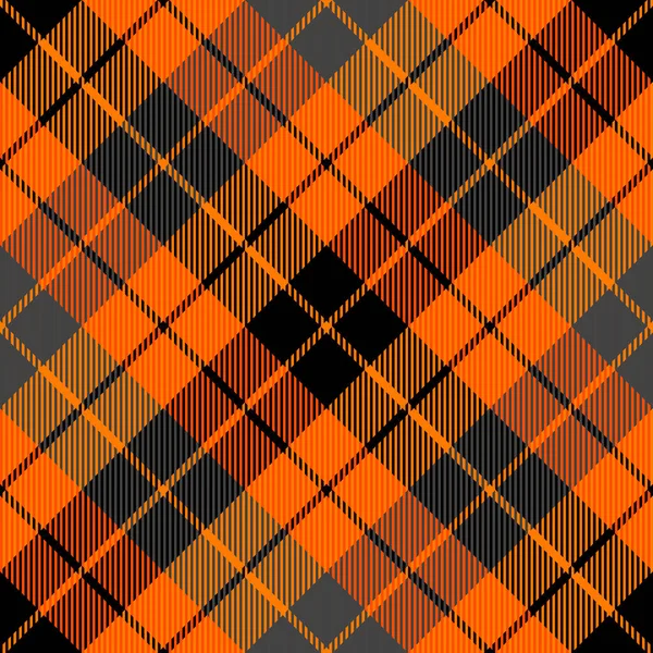 Schottenkariert Schottisches Muster Orange Und Schwarz Käfig Schottischer Käfig Traditionell — Stockvektor