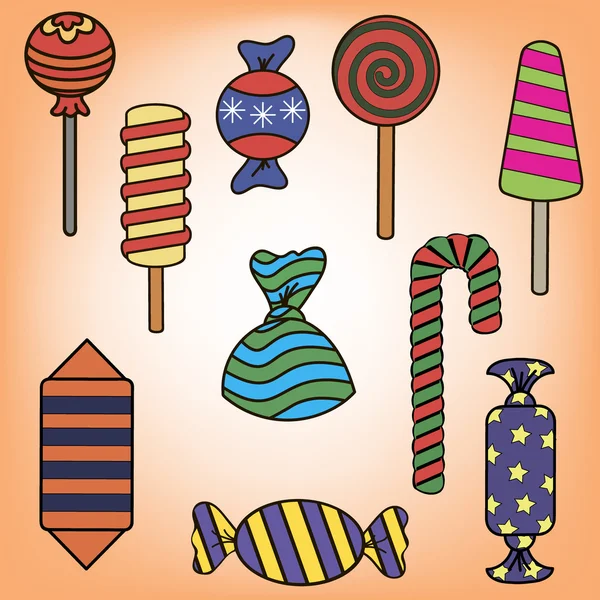 Conjunto de dulces dulces — Vector de stock