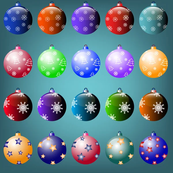 20 boules de Noël — Image vectorielle