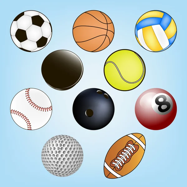 Set of sports balls — Stock Vector