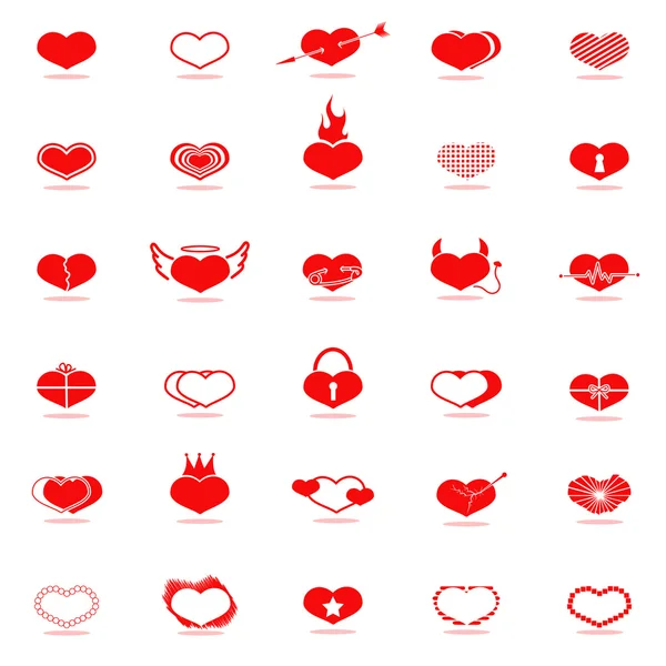 Conjunto de iconos corazones — Archivo Imágenes Vectoriales