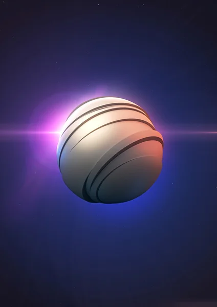 Abstrakcja 3d ball renderowania biały w plasterkach — Zdjęcie stockowe