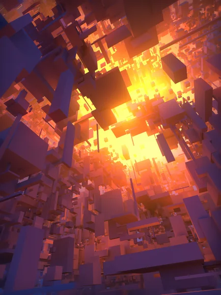 3D işleme teknolojisi arka plan hacimsel ışık ile