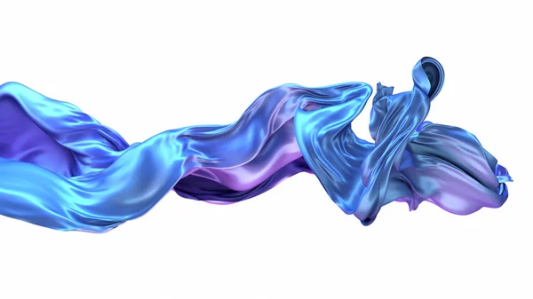 Soyut 3d Render mavi kumaş arka plan akan