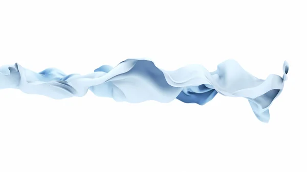 Abstrato 3d renderização fluindo pano branco fundo — Fotografia de Stock