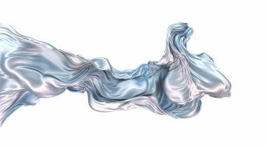 Gümüş bez arka plan akan soyut 3d render
